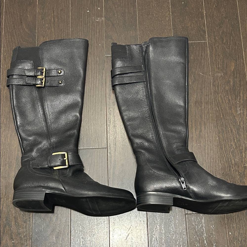 Naturalizer Tall Black Leather Boots